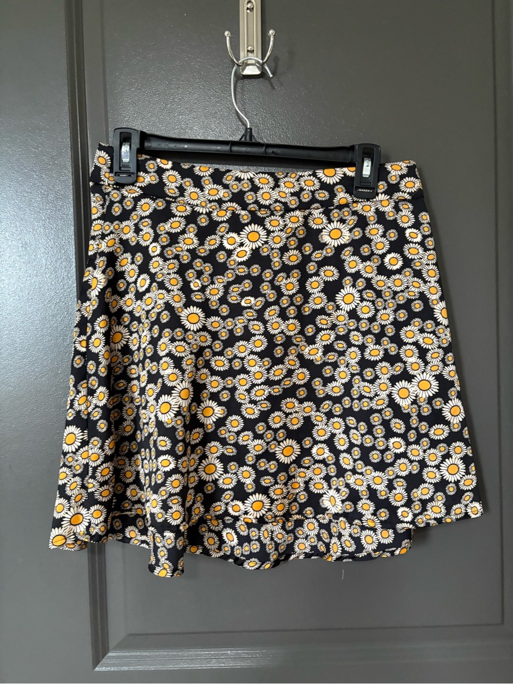 Free People Black Daisy Print A-Line Skirt - Picture 3 of 5